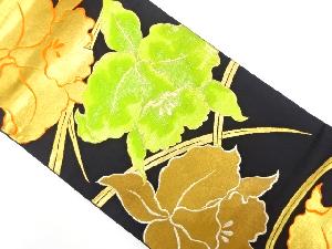 アンティーク　芝草に蘭模様織り出し袋帯（材料）